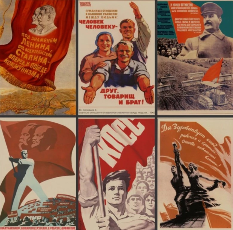 cartazes políticos União Soviética